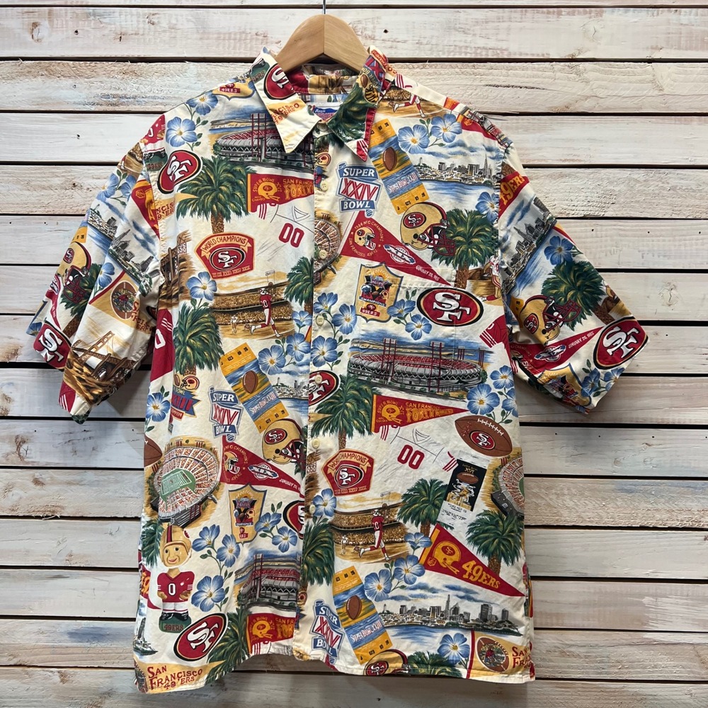 Vintage Reyn Spooner San Francisco 49ers NFL HawaiianShirt XL Super Bowl XXIV